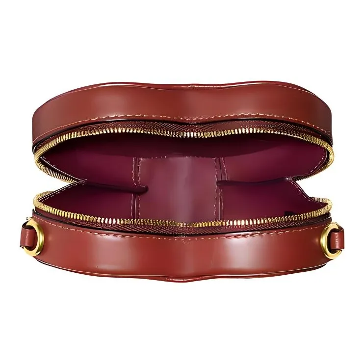 COACH Heart Artificial Leather Chain Bag, Shoulder Bag, Crossbody Bag Mini Women's Brown & Rusty-3