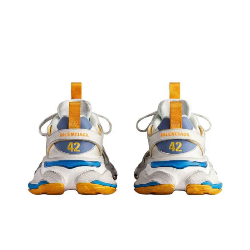 Balenciaga Low-Top Chunky Sneakers Men's White Blue Orange-5