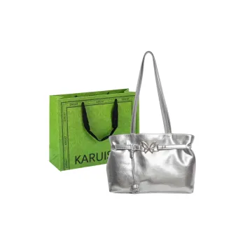 KARUISHA PU Tote Bag Shopping Bag Crossbody Bag Shoulder Bag Women's Silver/Ecru/Blue/Red/Black