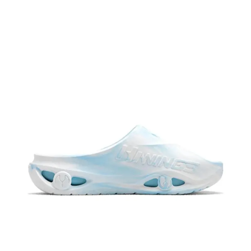 HEALTH Quiet Slip Resistant Slide Slippers Unisex White Blue-1