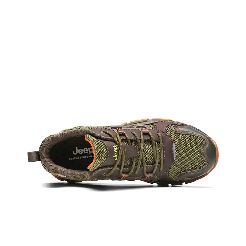 Jeep Cushioning Anti Slip Wear Resistant Breathable Lightweight Rebound Low Top Casual Shoes Unisex Chocolate Brown-2