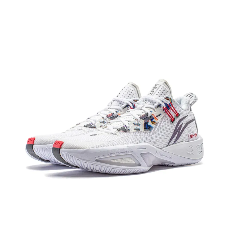 LiNing Crack Variation 9 Cushioned Slip Resistant Low Top Basketball Shoes Men's White-2