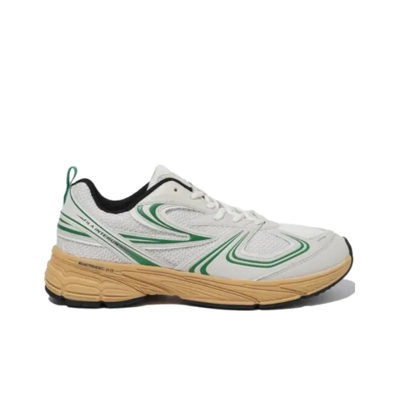 FILA Interrun Cushioning, Slip Resistant, And Abrasion Resistant Low Top Running Shoes Unisex White Green-1