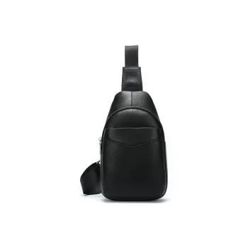 DOSRFINI Cow Leather Urban Minimalist Style Casual Water Repellent Sling Bag Men's
