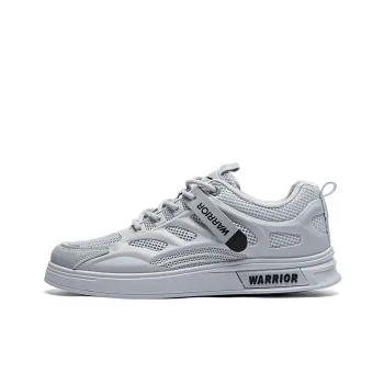 Warrior Mesh Surface White Sneakers Lightweight And Breathable Low Top Skateboard Shoes Men's Gray