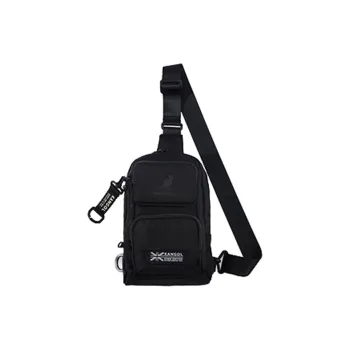 KANGOL Nylon Crossbody Bag, Travel Bag, Backpack, Sling Bag Medium Size Unisex Black/Dark Blue