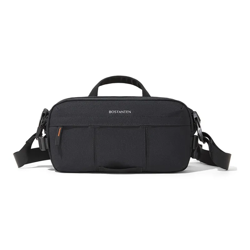 BOSTANTEN Fabric Shoulder Bag, Crossbody Bag, Handbag Men's Black-1