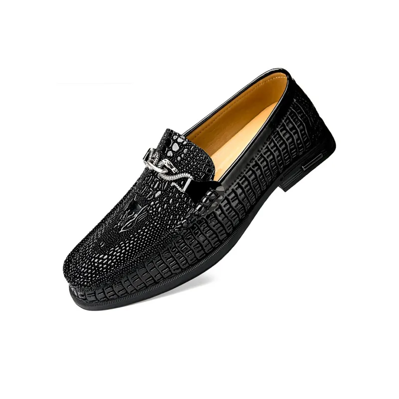 LAORENTOU Dress Shoes Men Low Top Black/Burgundy-1