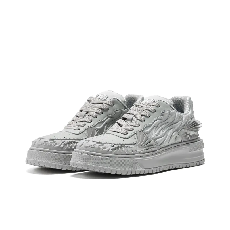 OGR Dragon Scales Model Low Top Skateboard Shoes Unisex Dragon Star Silver Box Included-3