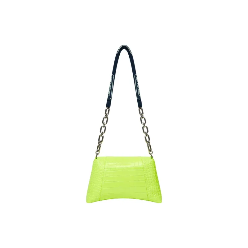 Balenciaga Downtown Cow Leather Crossbody Bag, Shoulder Bag Women's Fluorescent Yellow-2