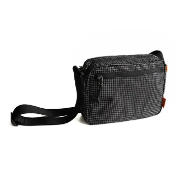MYBRANDORIGINAL Nylon Crossbody Bag Regular Unisex Black White Plaid
