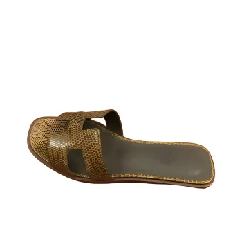 HERMES Slide Slippers Women's Brown