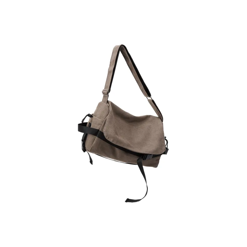 TAKI Fashionable Versatile Commute Portable Canvas Crossbody Bag Unisex Couple's Version Regular Black/Gray Unisex-2