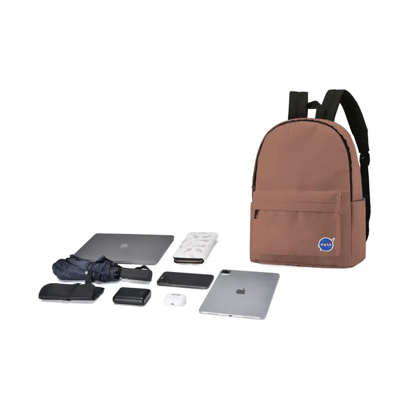 HINY NASA Collaboration Polyester Backpack Regular Unisex Tan-4