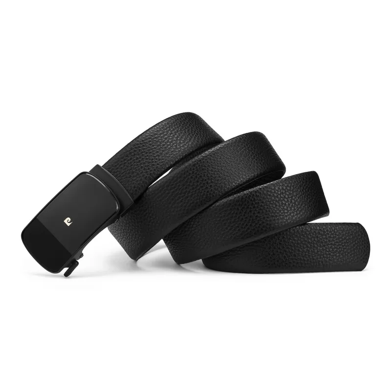 PIERRE CARDIN The First Layer Of Cowhide Is Genuine Leather Belts Men's Black 3.6CM-2