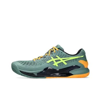 Asics Gel Resolution 9 Anti Slip And Wear Resistant Balance Low Top Casual Running Shoes Men's Green Orange