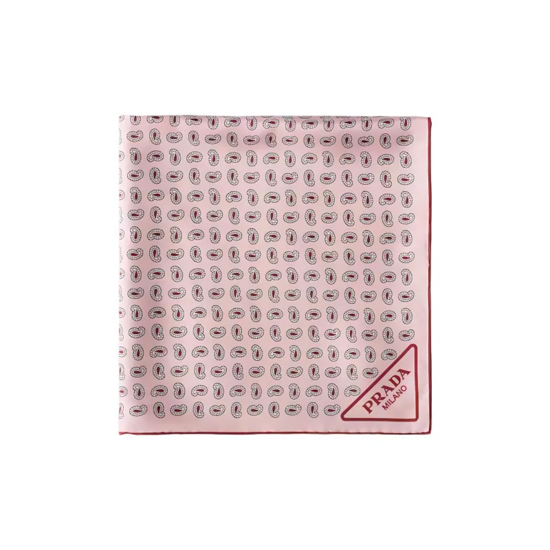 PRADA Twill, Silk Scarves Women's Pink-1