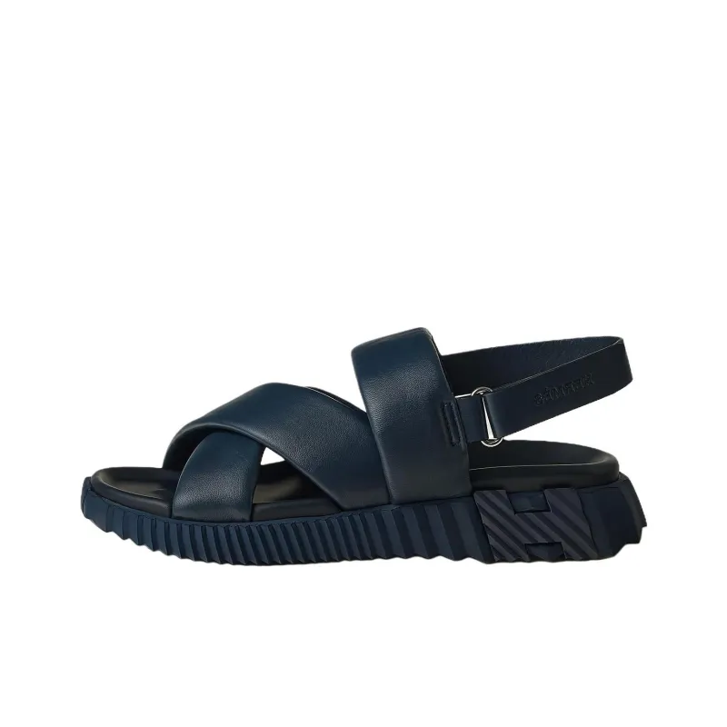HERMES Electric Strap Sandals 4cm Men's Dark Blue-0