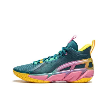 LiNing Anti five 4 Cushioned Wear Resistant Breathable Mid Top Basketball Shoes Men's Green