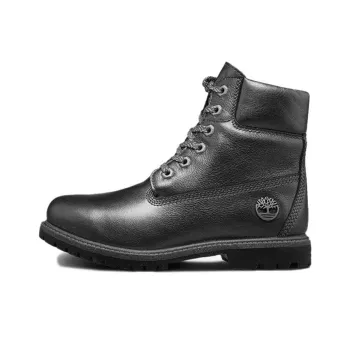 Timberland 6 Inch Heritage Premium Waterproof Pewter Leather Boots 'Black' Women's