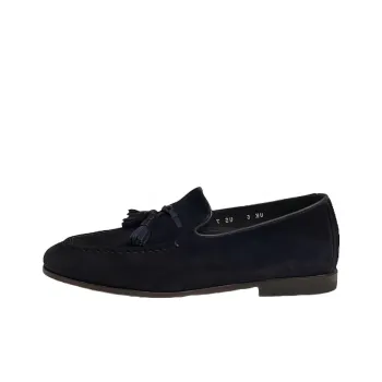 Santoni Round Toe Slip On Loafers