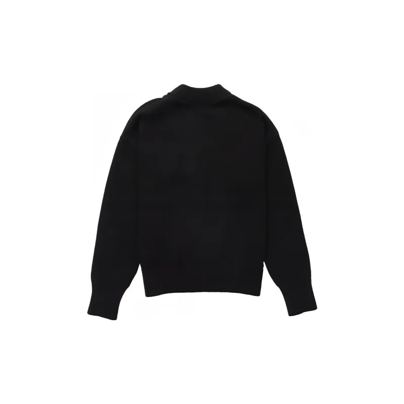 Ami Paris Ami De Coeur Felted Merino Wool Cardigan-1