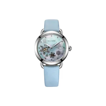 Sea Gull Hollow Series Automatic Mechanical Movement Nylon Strap Watch Women's Watch Blue Dial