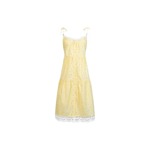 HAPG Slip Dresses Women's Yellow