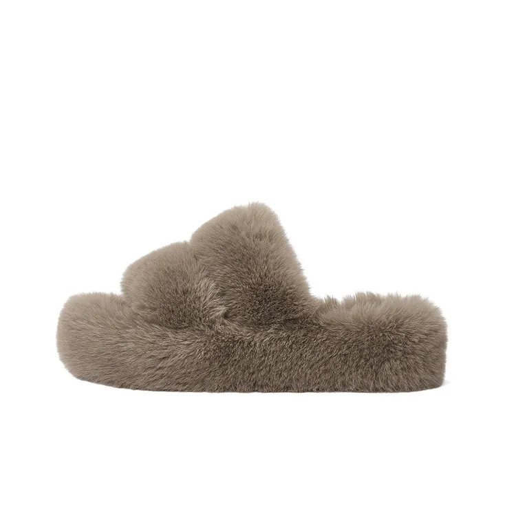 DAPHNE Slide Slippers Women's Apricot/White/Gray-14