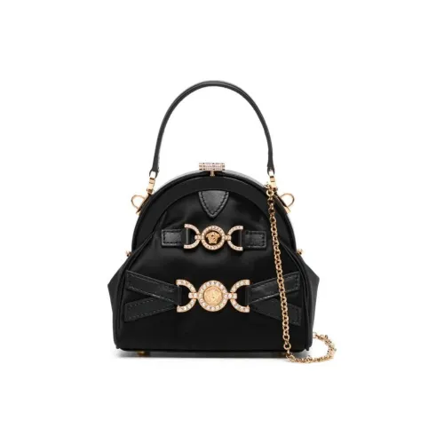 VERSACE Mini Crystal Medusa '95 Satin Handbag Black