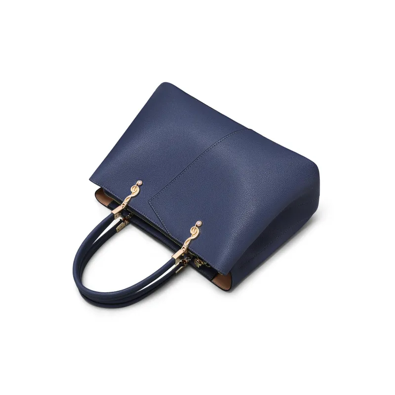 PT'SON Cow Leather Shoulder Bag, Crossbody Bag, Handbag, Tote Bag Regular Women's Blue-5