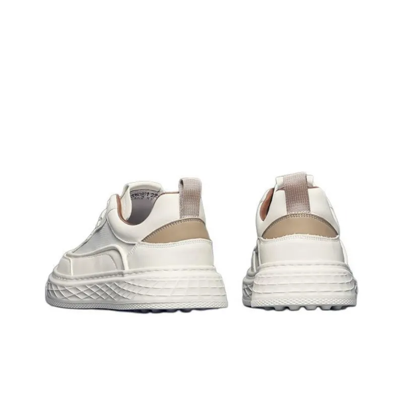 JANE HARLOW Lightweight And Breathable Low-Top Skateboard Shoes Men's White Apricot-5