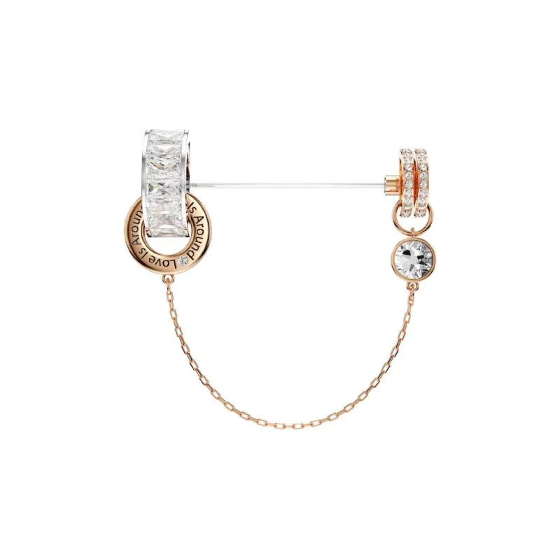 Swarovski Synthetic Cubic Zirconia Faux Crystal Metal Brooches Women's Gold-0