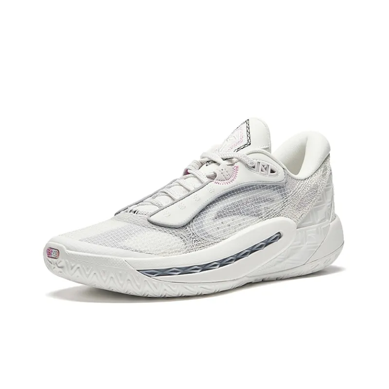Anta Tide 6 Cushioned Slip Resistant Low Top Basketball Shoes Men's Papyrus White-1