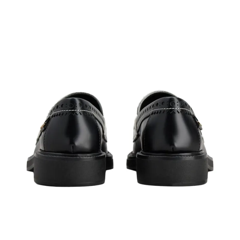 TOD'S Brogue Trim Round Toe Loafers Women's-3