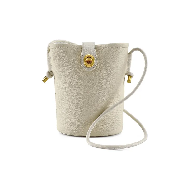 ST&SAT Cow Leather Bucket Bag With Cell Phone Pouch Crossbody Bag Shoulder Bag Regular Women's Khaki/Apricot/Ecru/Black-10