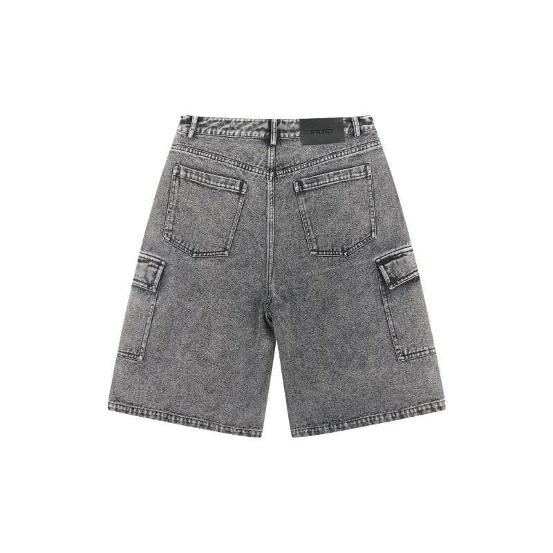 PASET Denim Shorts Unisex Smoke Gray-1
