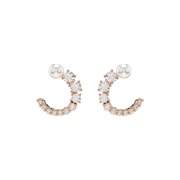 Swarovski Synthetic Cubic Zirconia Earrings Women's Rose Gold