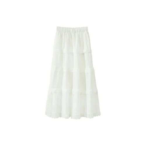 MRR&CO. Casual Long Skirts Women's White Skirts