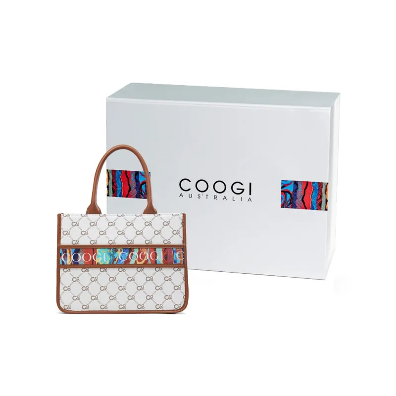 COOGI PVC Tote Bag, Handbag, Crossbody Bag Medium Size Women's Ecru-5