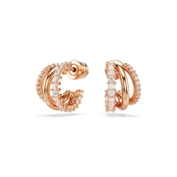 Swarovski Synthetic Cubic Zirconia Earrings Women's Rose Gold Tone