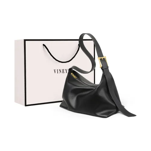 VINEY Cow Leather Crossbody Bag Shoulder Bag Tote Bag Shopping Bag Large Size Women's Black