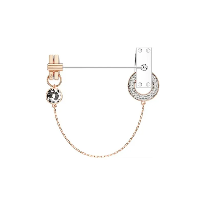 Swarovski Synthetic Cubic Zirconia Faux Crystal Metal Brooches Women's Gold-2