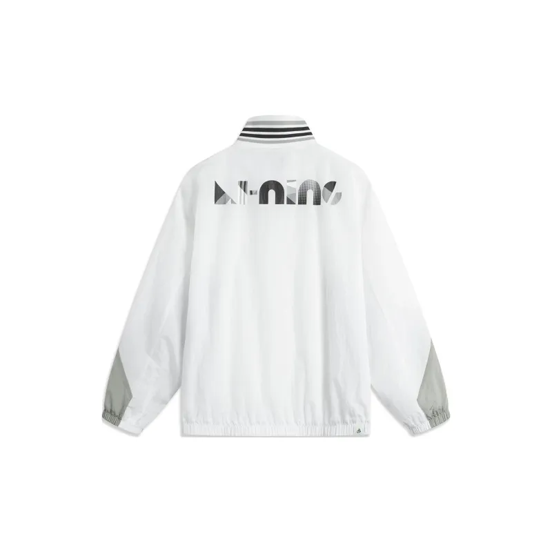 LiNing Sports Life Collection Trench Coat Unisex Standard White Black-1