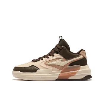Erke Danxia 2.0 Anti-Slip Wear-Resistant Mid-Top Skateboard Shoes Men's Almond Brown Elk