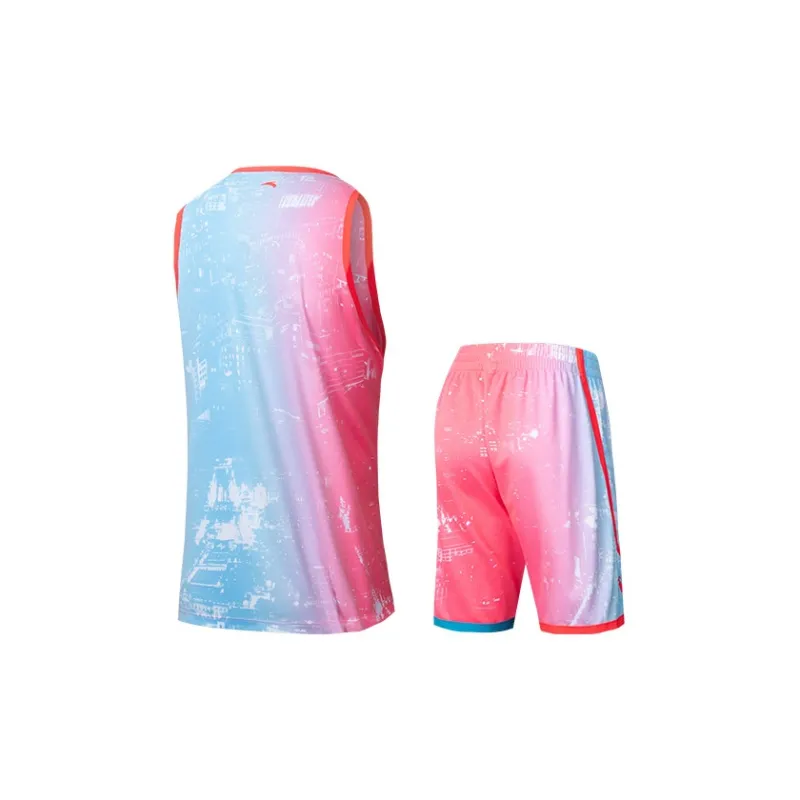 Anta Basketball Collection Basketball Suit Men's Pure White/Calorie Red-1