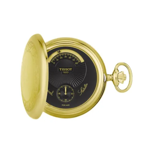 TISSOT Mechanical Movement Stainless Steel Pocket Watches 52.5mm Unisex Black