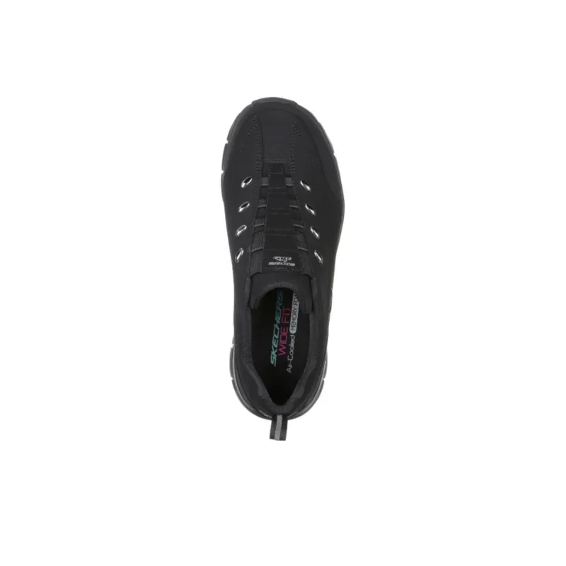 Skechers Synergy Anti Slip Wear Resistant Low Top Running Shoes Women's Black-3