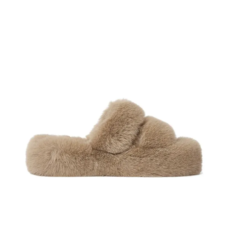 DAPHNE Slide Slippers Women's Apricot/White/Gray-1