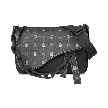 GUDI PVC Saddle Bag Crossbody Bag Regular Unisex Black